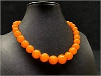Graduated Amber Bead Necklace