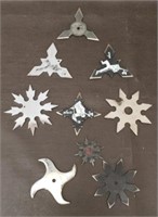 Box of 9 Throwing Stars, Assorted shapes