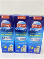 New (3) Cliny Ear Cleaner for Dogs and Cats - New