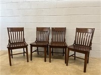 Set of 4 Oak Vtg. Side Chairs