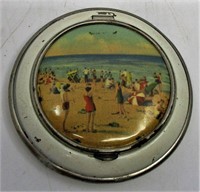 1940s Beach Souvenir Makeup Compact