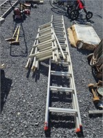 2 aluminum  ladders