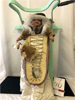 Native Papoose Child Size with doll 28"x13"