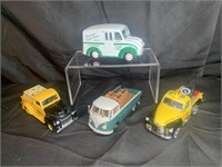 4 Vintage Collectible Toy Trucks