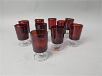 Ruby Red Stem Wine Glasses