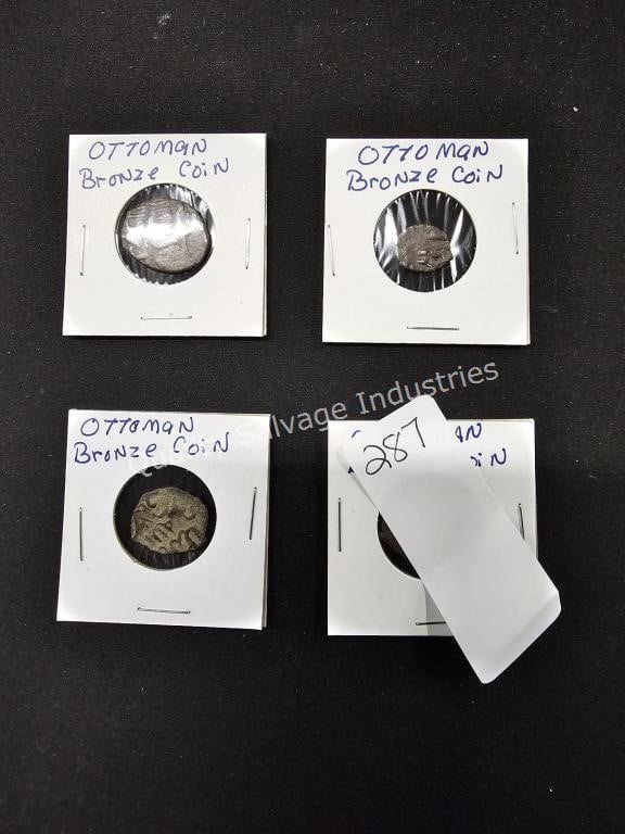 4- ottoman bronze coins (display area)