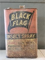 Vintage Metal Black Flag Insect Spray Container