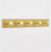 Metal and Faux Marble 5 Hooks Gold - Threshold