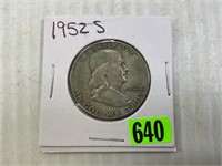 1952 S FRANKLIN SILVER HALF DOLLAR