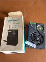 Vtg constant pocket radio as is back missing