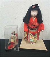 14-in Oriental doll and 6.5 in Oriental decor