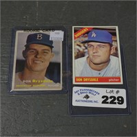 1957 & 1966 Topps Don Drysdale Baseball Cards