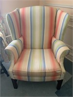 Striped arem chair - some stains, small tear in