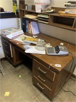 Wood Office desk w/ top shelving