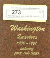Washington quarter set in binder 1932-1998-S Pr