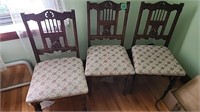 Antique Wood Chair Set of 3