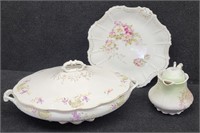 W.H. Grindley Covered Dish Hand Painted &...