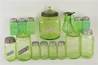 Vaseline Glass & Jadeite Kitchen Wares