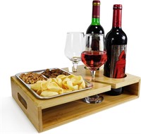 TV Tray with 2 Red Wine Glass Holder