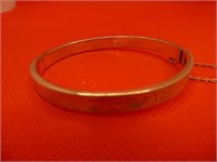 Etched 925 Bangle Bracelet