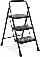 B2826  HBTower 3 Step Ladder, Steel, Anti-Slip, Bl