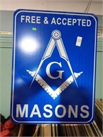 FREE & ACCEPTED MASONS METAL SIGN 24x18