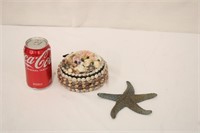 Cast Iron Starfish w/ Seashell Box