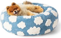 Lesure Donut Small Dog Bed  23 Inch  Blue