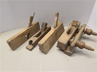 4 Wonderful Antique Wood Carpenter's Planers
