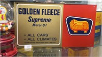 GOLDEN FLEECE SUPREME OIL RACK SIGN N.O.S