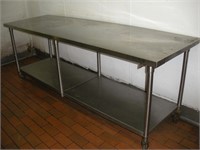 S/S Work Table on Casters-96 x 29x36 Inch