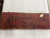 Wooden Single Sided "AT Ferrell & Co" Hanging Sign