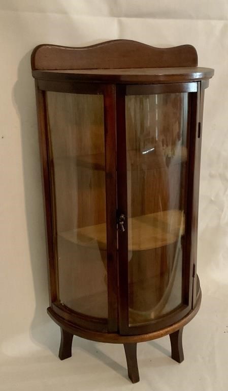 Mini Curio Cabinet with Curved Glass