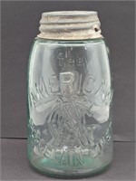The American Porcelain Lined Pint Teal Jar