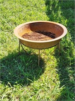 Large Metal Flower Pot and Stand