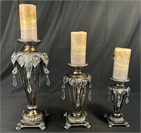 lot of 3 candle holders pictured