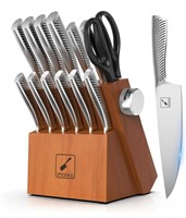 Imarku 14 piece set with block+sharpener