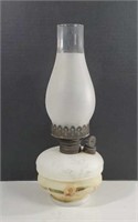 Vintage Hand Painted Frosted/Satin Milk Glass Oil