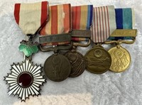 Parade Mounted Japanese WWII 5 Bar Medal Set