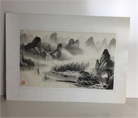 Unframed Asian Signed Watercolor