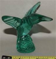 Vtg Crea Murano Turquoise Art Glass Hummingbird