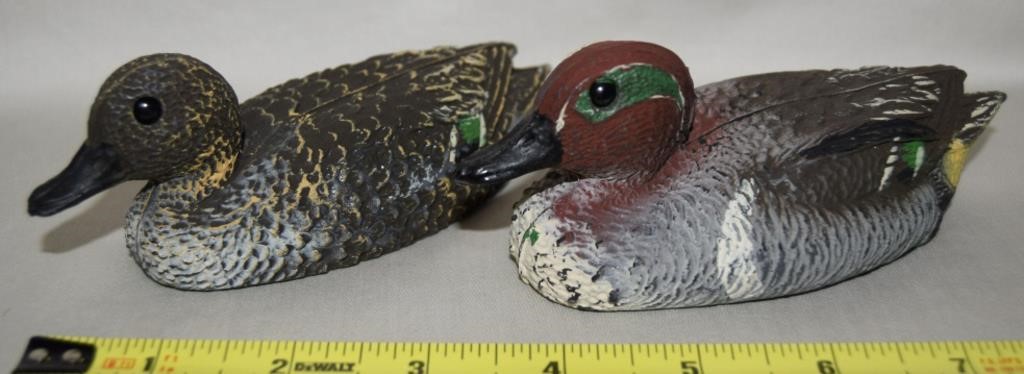 Pair Sport Plast Salesman Sample Teal Duck Decoys