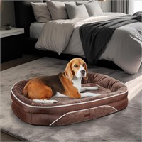Orthopedic Dog Bed  Large  35x28x6 Inch  Brown.