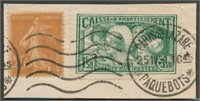 FRANCE #B38 ON PIECE USED VF