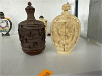 Vintage hand carved snuff bottles