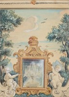 Watercolor Cherubs in Landscape