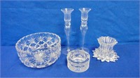 Crystal Bowl, Ash Tray, Candle Holder & More