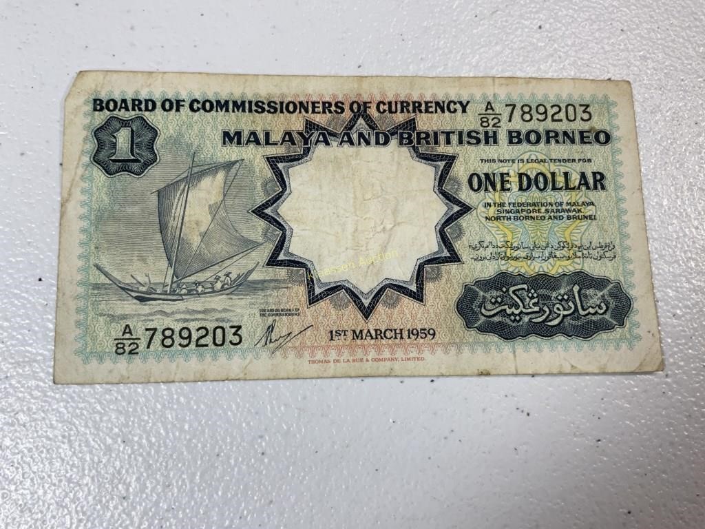 Currency from Malaya and British Borneo