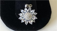 Diamond Flower Pendant