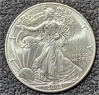 2002 .999 1oz Silver Eagle $1 Dollar Coin